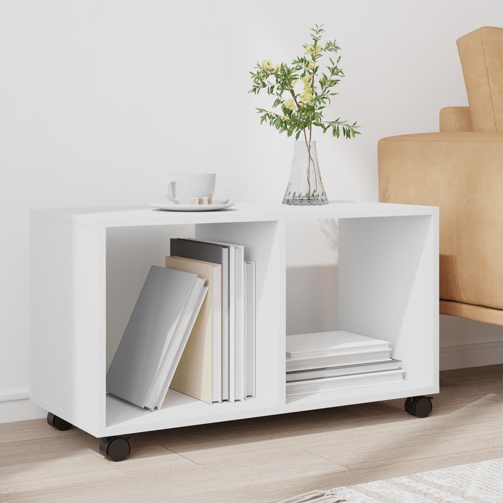 Rolling Cabinet White 72x33x42.5 cm Engineered Wood