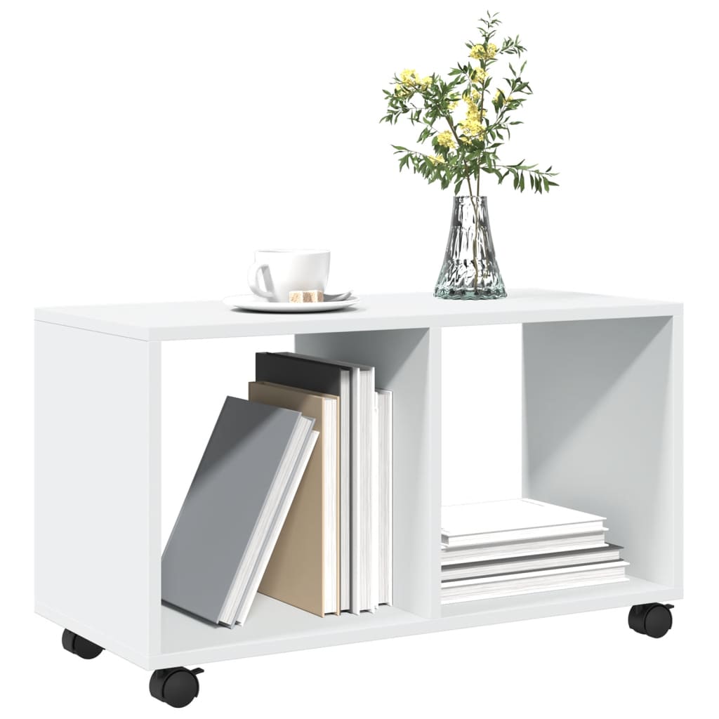 Rolling Cabinet White 72x33x42.5 cm Engineered Wood