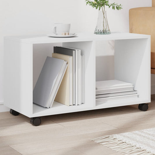 Rolling Cabinet White 72x33x42.5 cm Engineered Wood