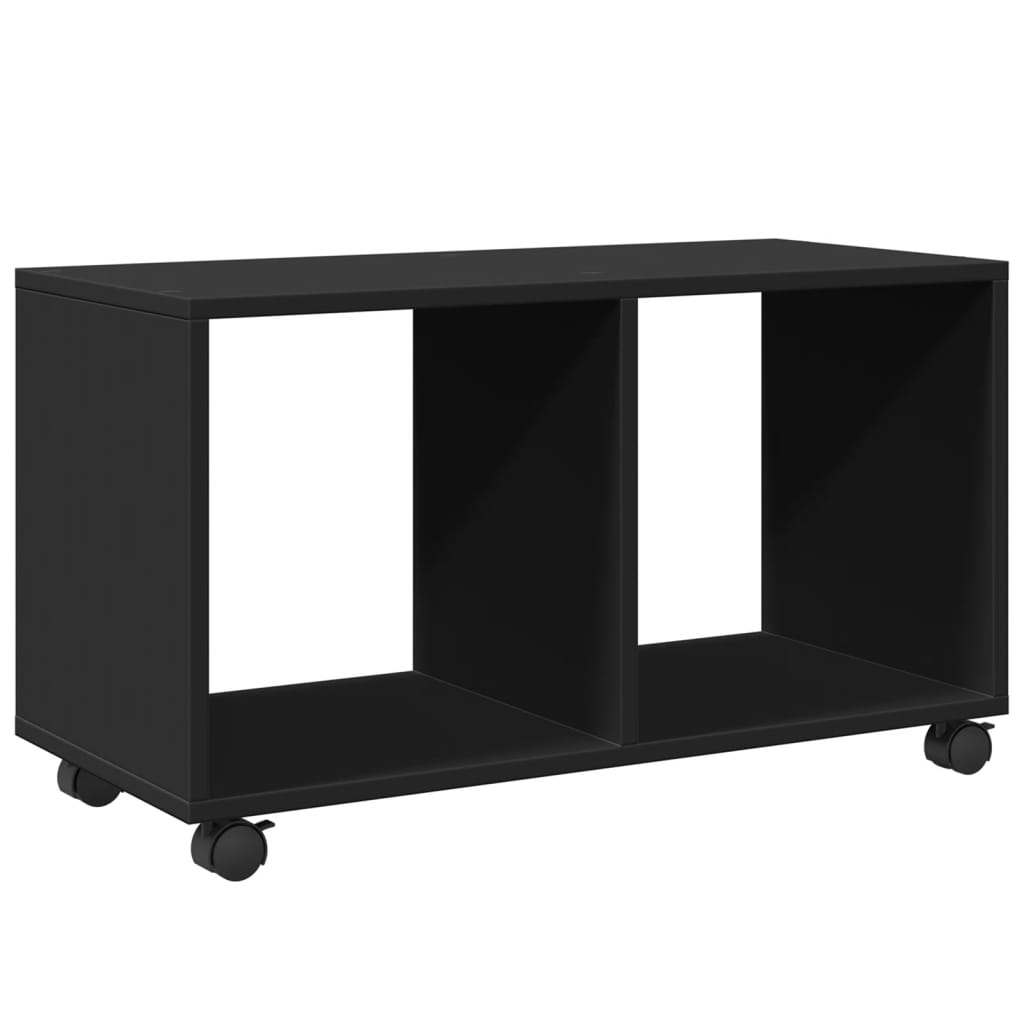 Rolling Cabinet Black 72x33x42.5 cm Engineered Wood