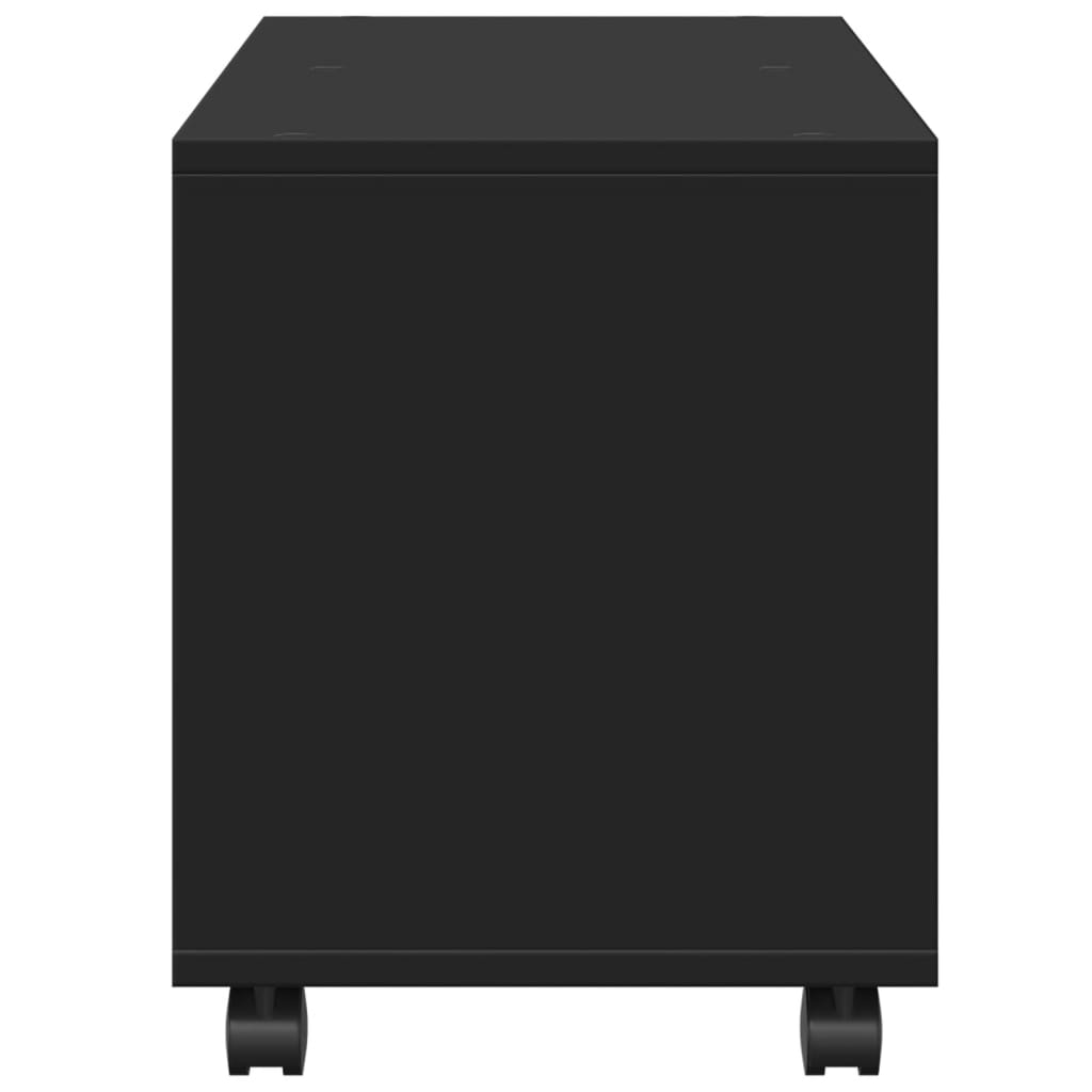 Rolling Cabinet Black 72x33x42.5 cm Engineered Wood