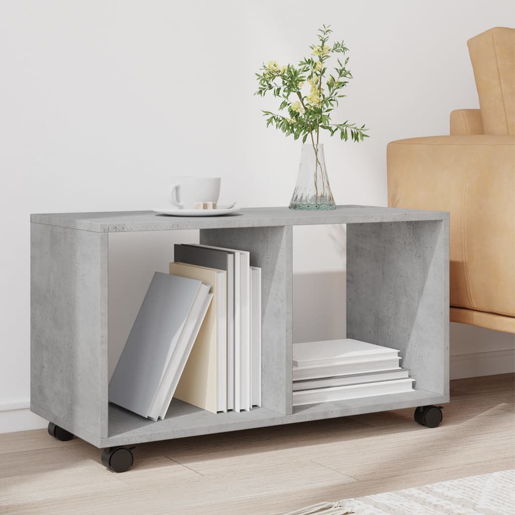 Rolling Cabinet Concrete Grey 72x33x42.5 cm Engineered Wood
