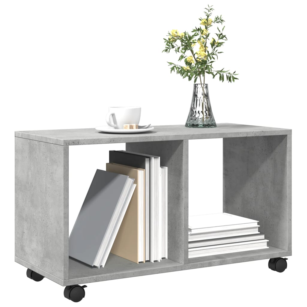 Rolling Cabinet Concrete Grey 72x33x42.5 cm Engineered Wood