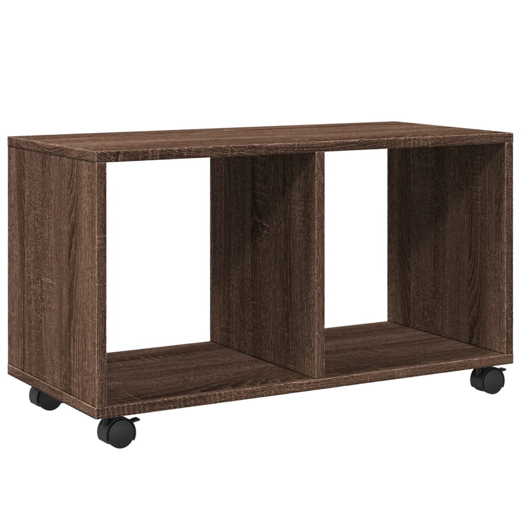 Rolling Cabinet Brown Oak 72x33x42.5 cm Engineered Wood