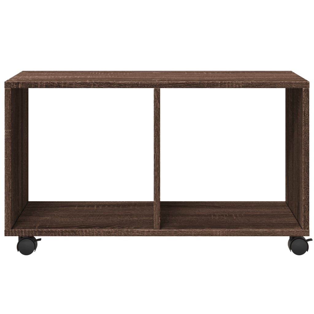 Rolling Cabinet Brown Oak 72x33x42.5 cm Engineered Wood