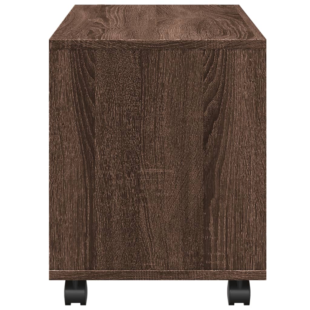 Rolling Cabinet Brown Oak 72x33x42.5 cm Engineered Wood