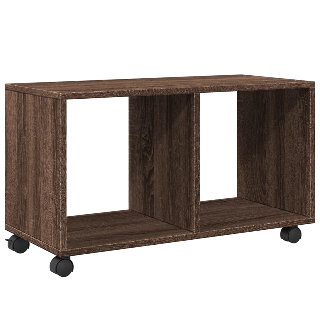 Rolling Cabinet Brown Oak 72x33x42.5 cm Engineered Wood
