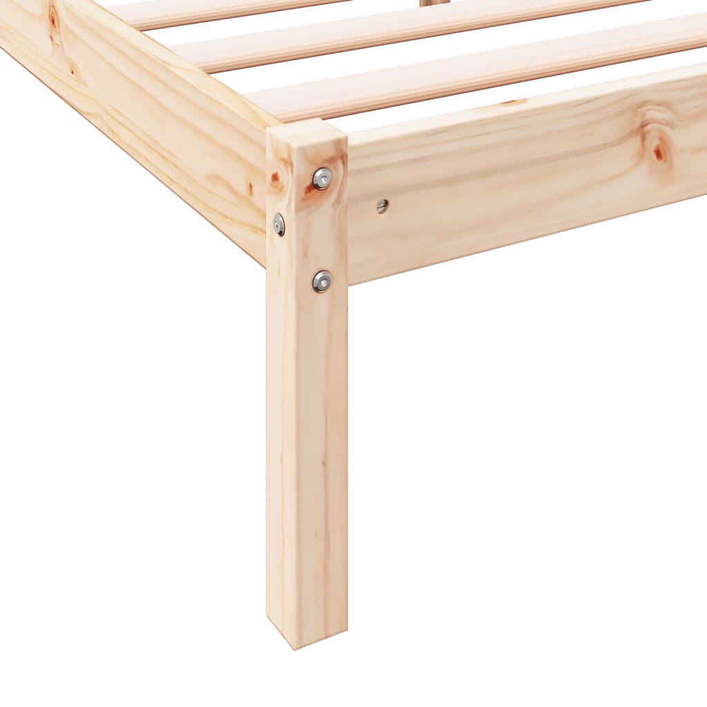 Extra Long Bed Frame without Mattress 140x210 cm Solid Wood Pine