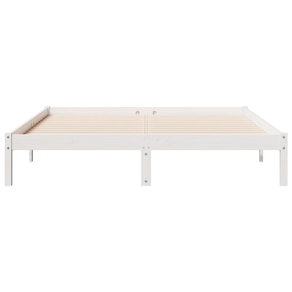 Extra Long Bed Frame without Mattress White 160x210 cm Solid Wood Pine