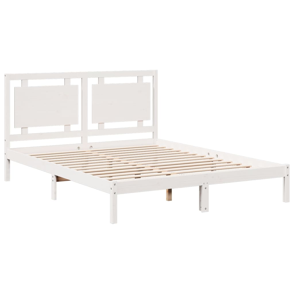 Extra Long Bed Frame without Mattress White 160x210 cm Solid Wood