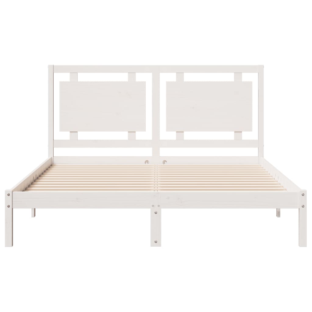 Extra Long Bed Frame without Mattress White 160x210 cm Solid Wood