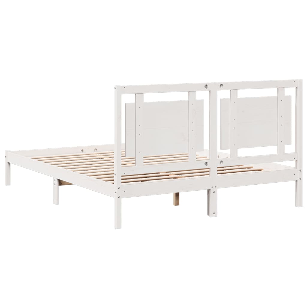 Extra Long Bed Frame without Mattress White 160x210 cm Solid Wood