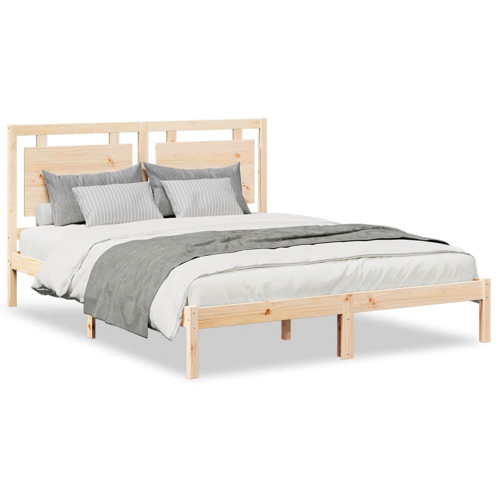 Extra Long Bed Frame without Mattress 160x220 cm Solid Wood