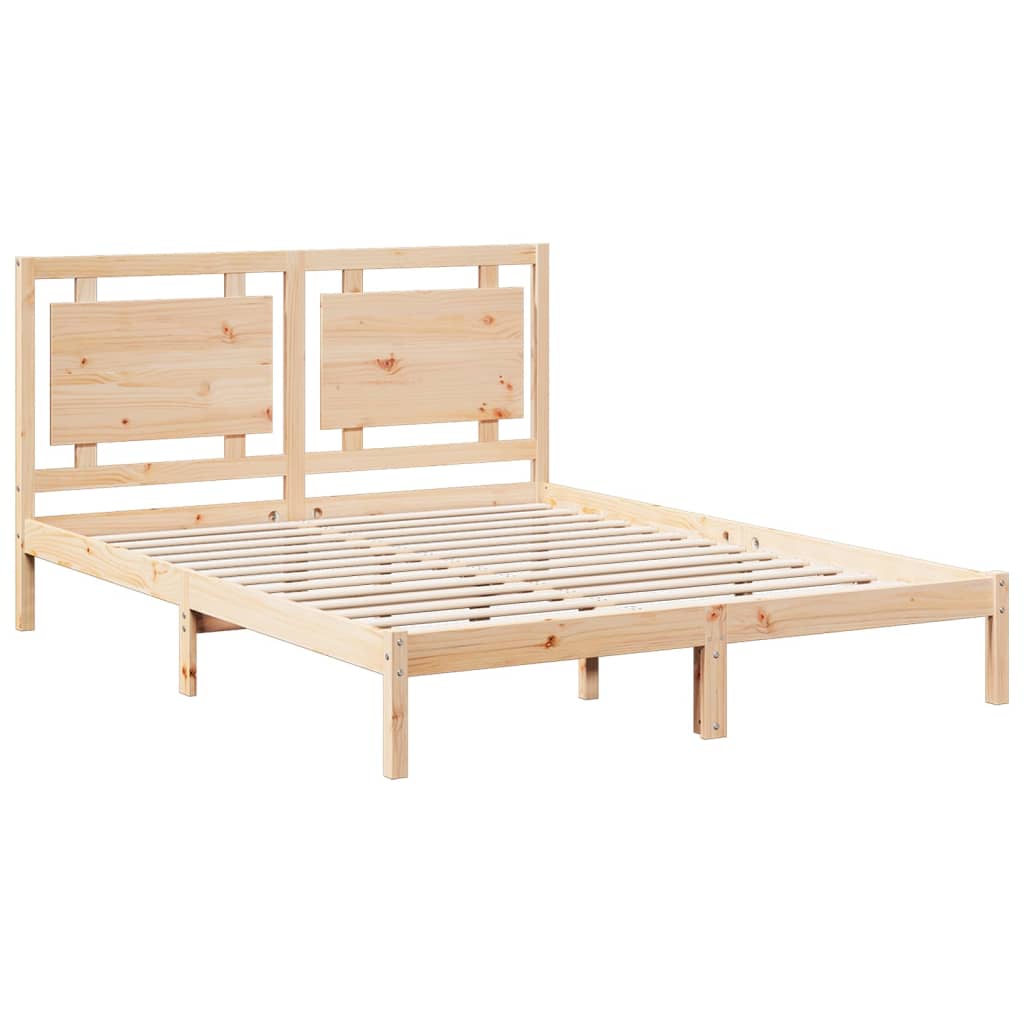Extra Long Bed Frame without Mattress 160x220 cm Solid Wood