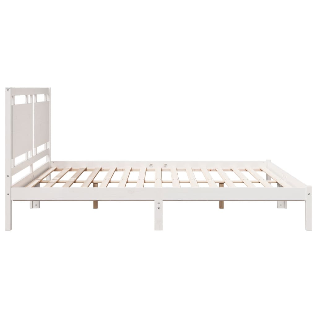 Extra Long Bed Frame without Mattress White 180x220 cm Solid Wood