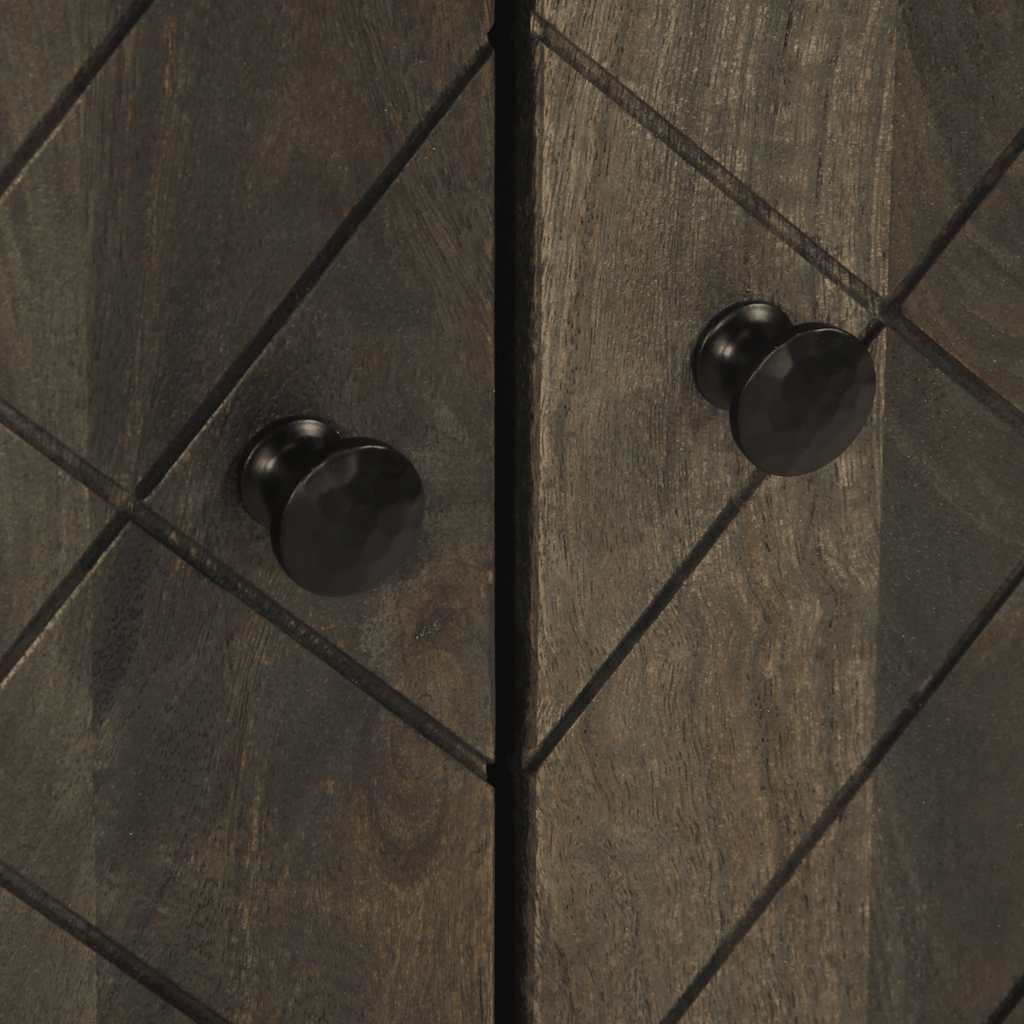 3 Piece Sideboards Black 60x33x75 cm Solid Wood Mango