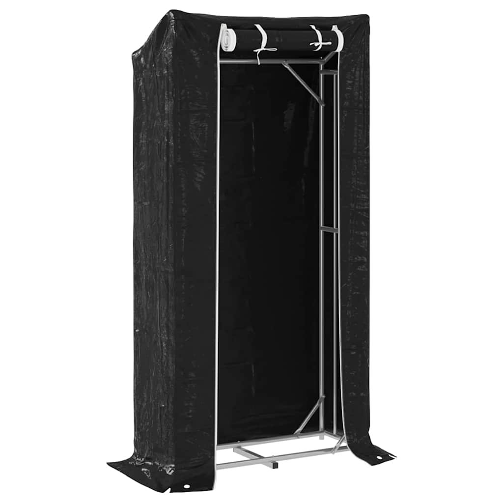 Firewood Rack with Rain Cover 100x40x200 cm Galvanised Steel