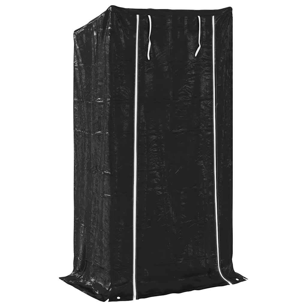 Firewood Rack with Rain Cover 100x40x200 cm Galvanised Steel