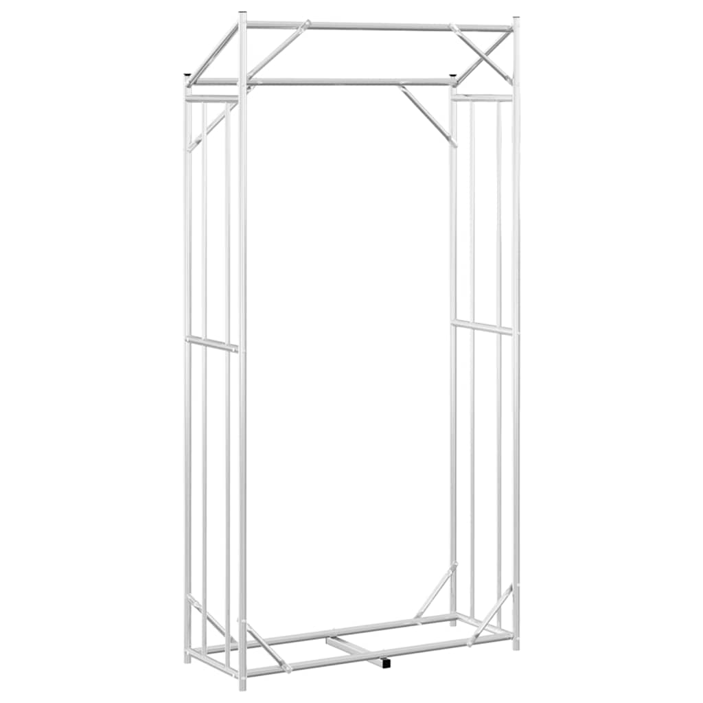 Firewood Rack with Rain Cover 100x40x200 cm Galvanised Steel