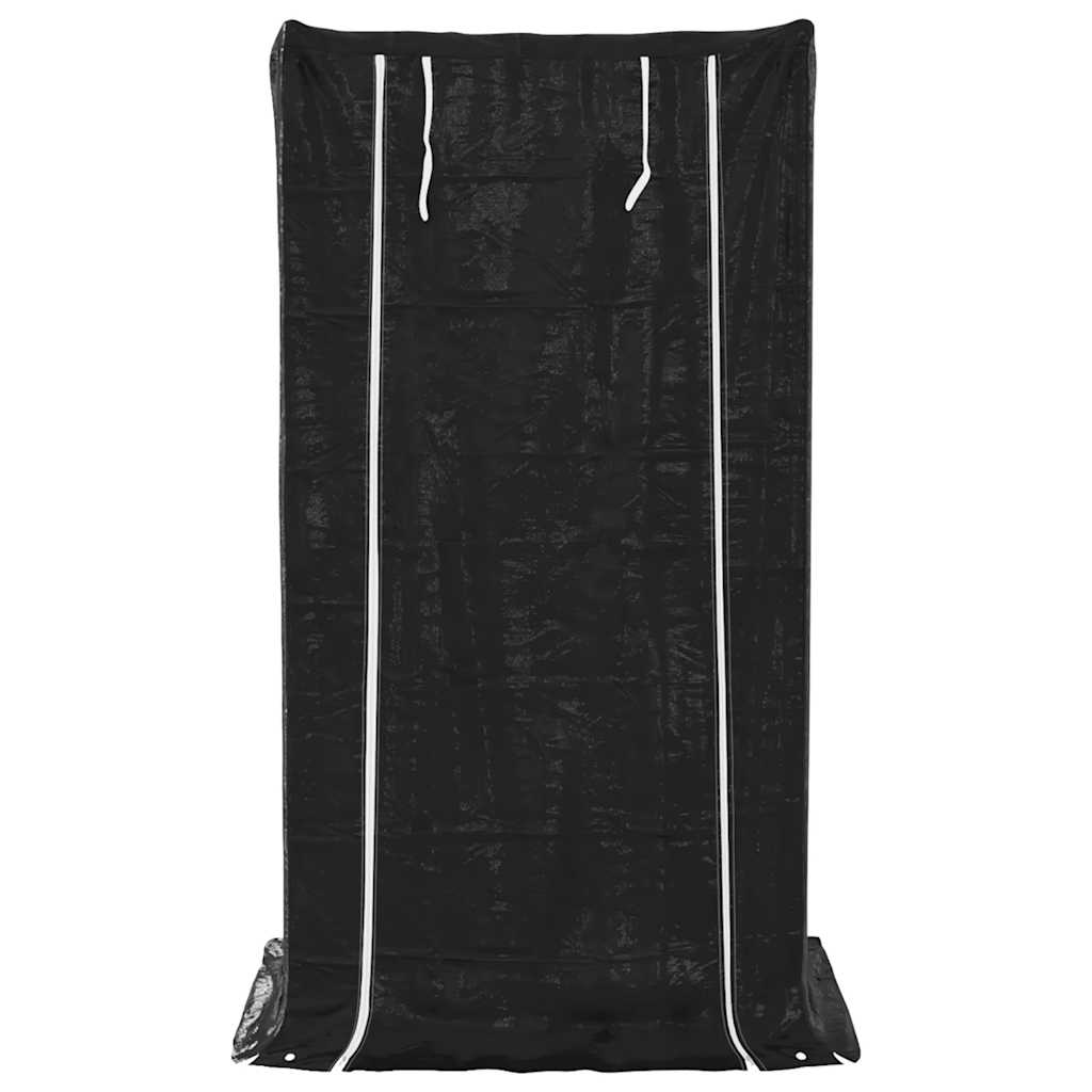 Firewood Rack with Rain Cover 100x80x200 cm Galvanised Steel