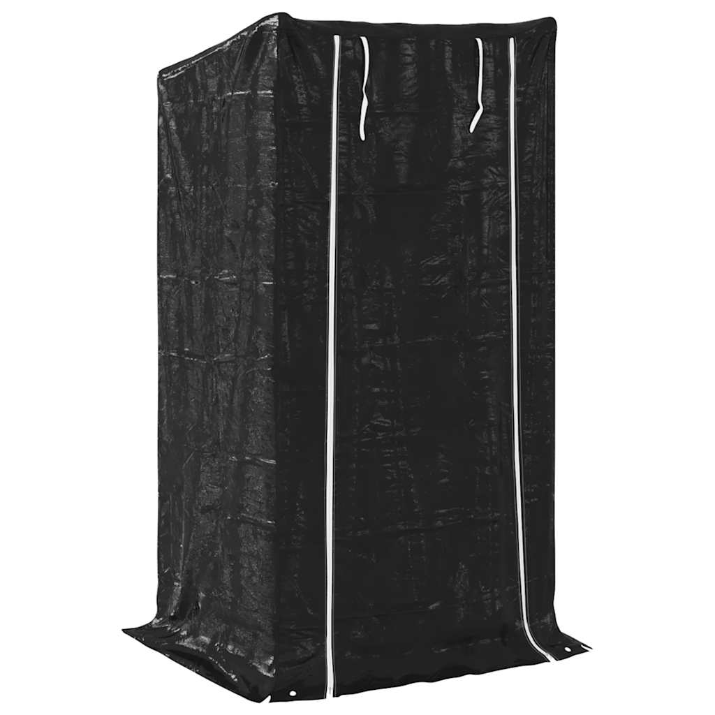 Firewood Rack with Rain Cover 100x80x200 cm Galvanised Steel