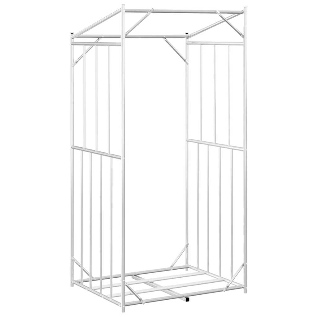 Firewood Rack with Rain Cover 100x80x200 cm Galvanised Steel