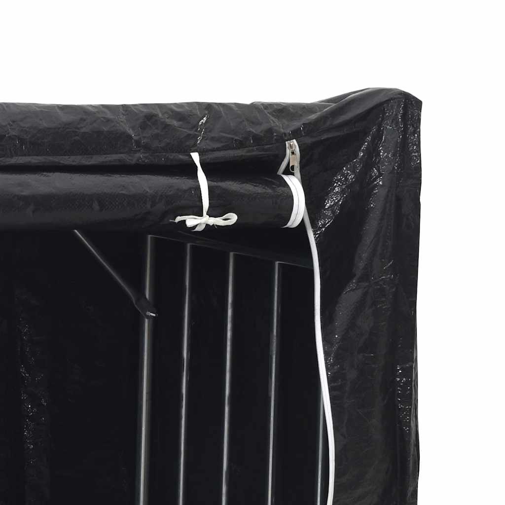Firewood Rack with Rain Cover 100x80x200 cm Galvanised Steel