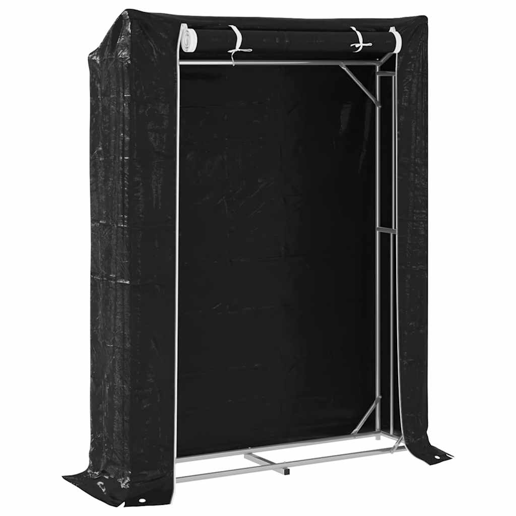 Firewood Rack with Rain Cover 150x40x200 cm Galvanised Steel