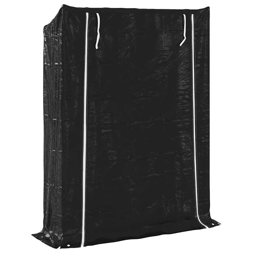Firewood Rack with Rain Cover 150x40x200 cm Galvanised Steel