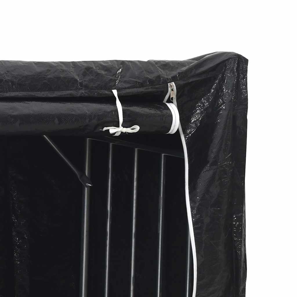 Firewood Rack with Rain Cover 150x40x200 cm Galvanised Steel