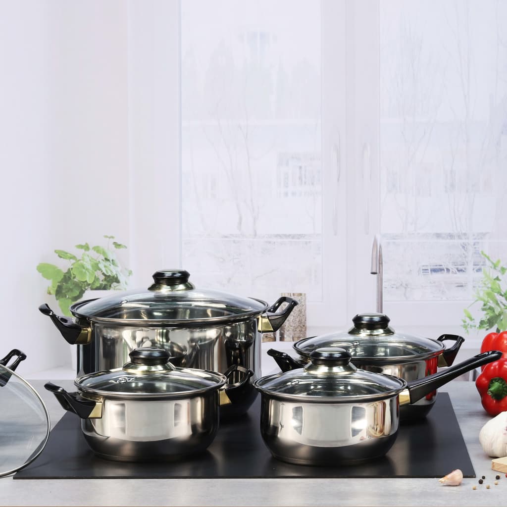 12 Piece Cookware Set Stainless Steel