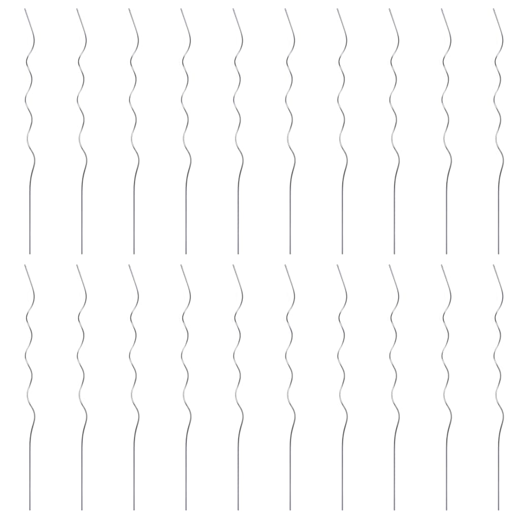 20 pcs Spiral Plant Supports 110 cm Galvanised Steel