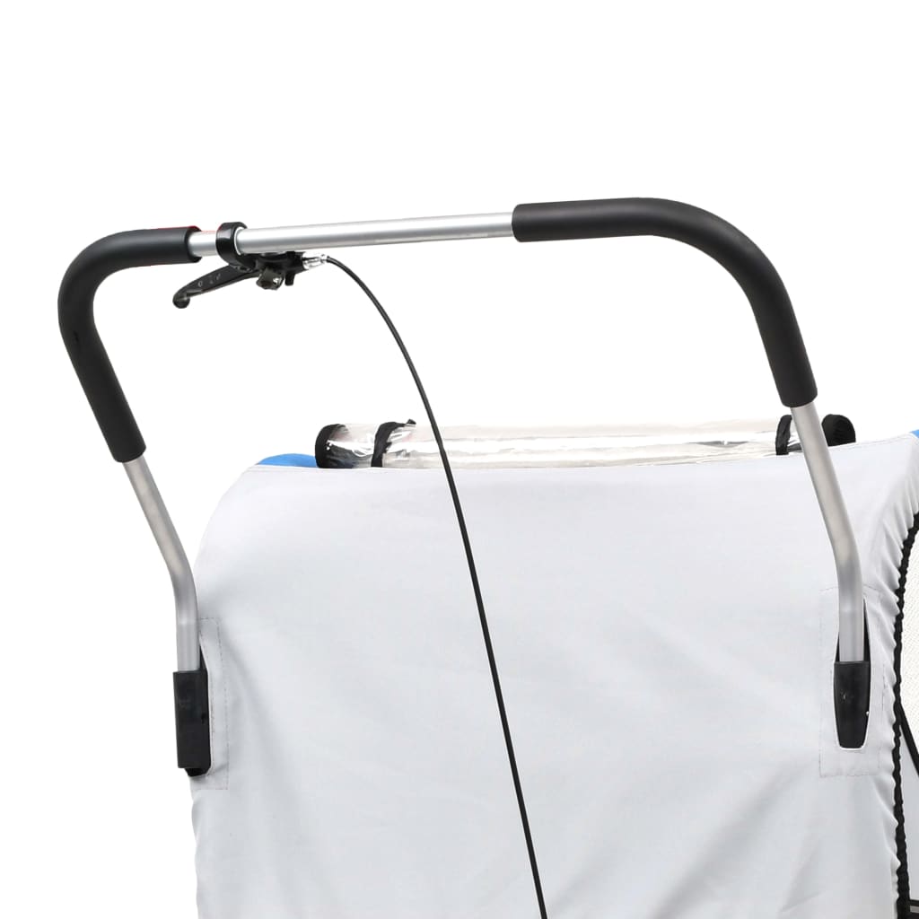 2-in-1 Bike Trailer & Stroller Blue and Grey