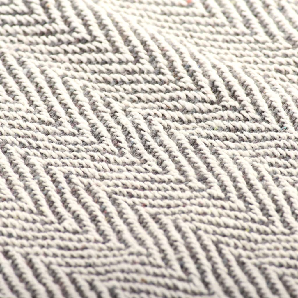 Throw Cotton Herringbone 220x250 cm Grey