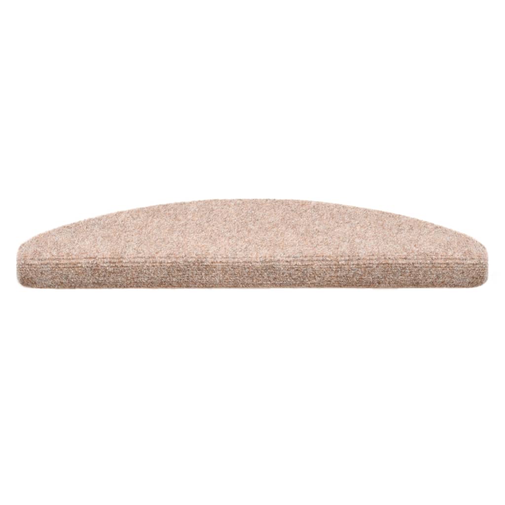 15 pcs Self-adhesive Stair Mats Needle Punch 65x21x4 cm Cream