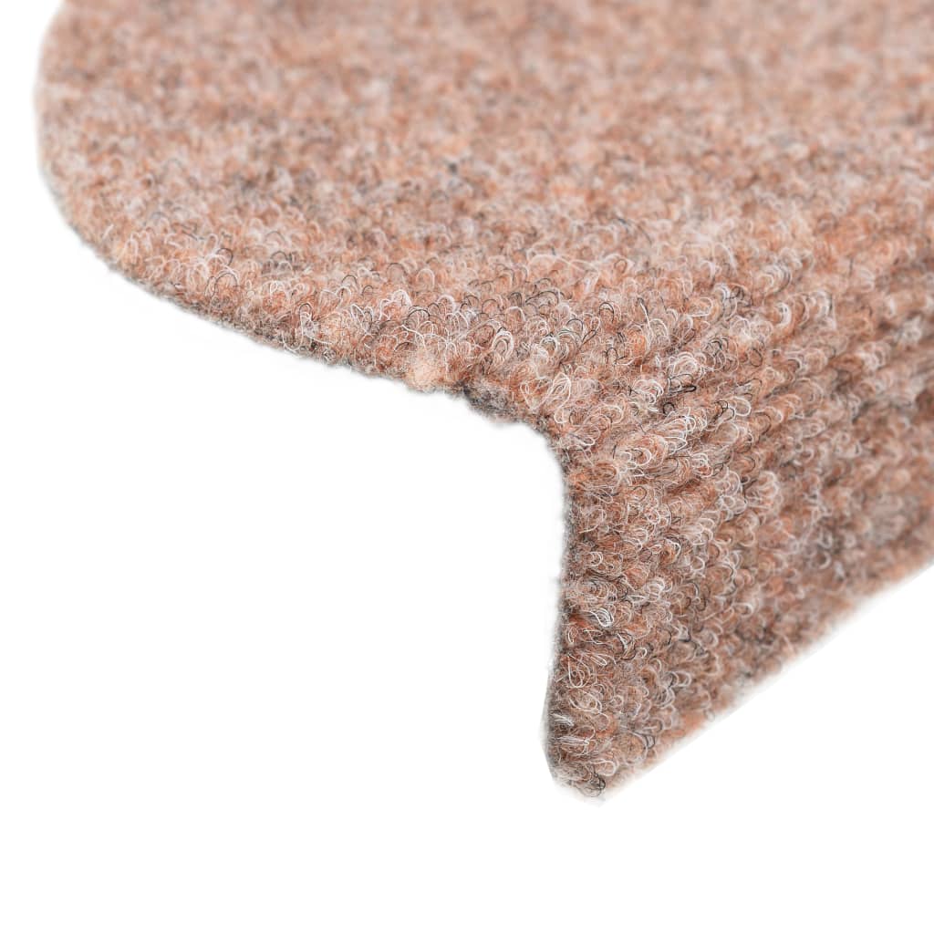 15 pcs Self-adhesive Stair Mats Needle Punch 65x21x4 cm Cream