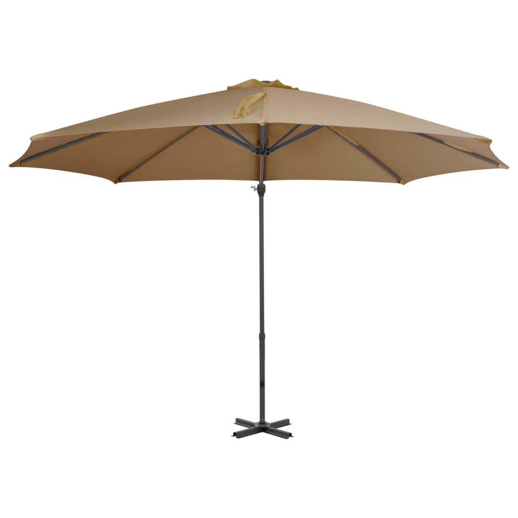 Cantilever Garden Parasol with Aluminium Pole Taupe 300 cm