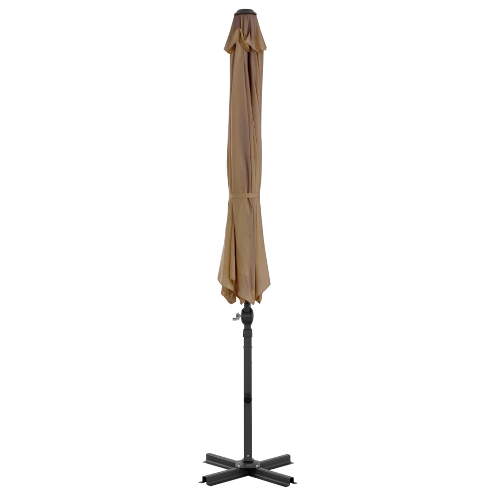 Cantilever Garden Parasol with Aluminium Pole Taupe 300 cm