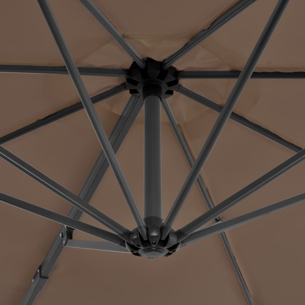 Cantilever Garden Parasol with Aluminium Pole Taupe 300 cm