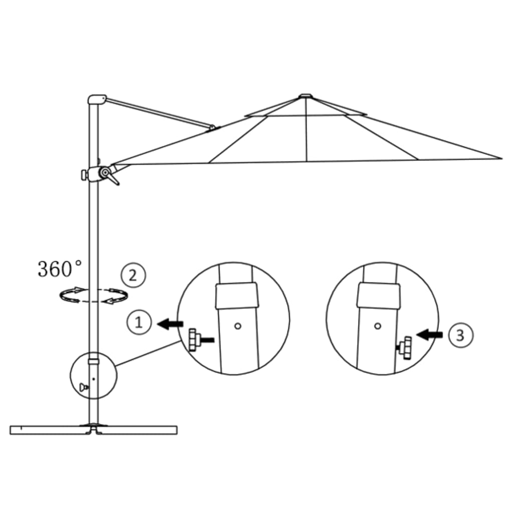 Cantilever Garden Parasol with Aluminium Pole Taupe 300 cm