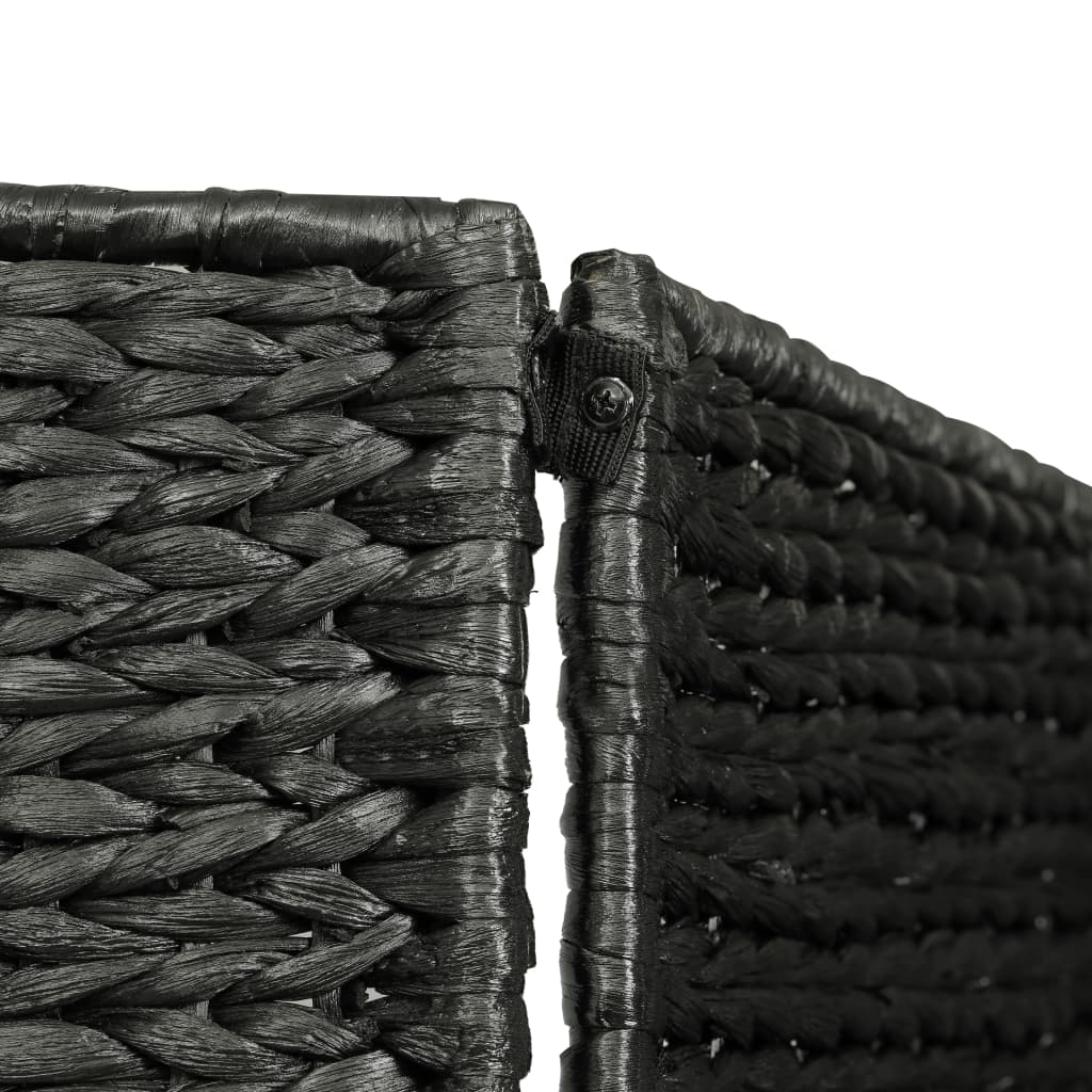 4-Panel Room Divider Black 154x160 cm Water Hyacinth