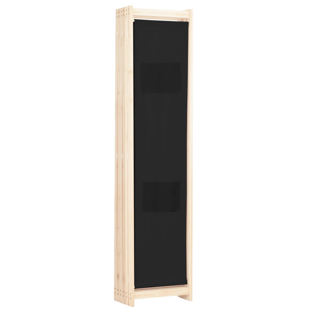 6-Panel Room Divider Black 240x170x4 cm Fabric