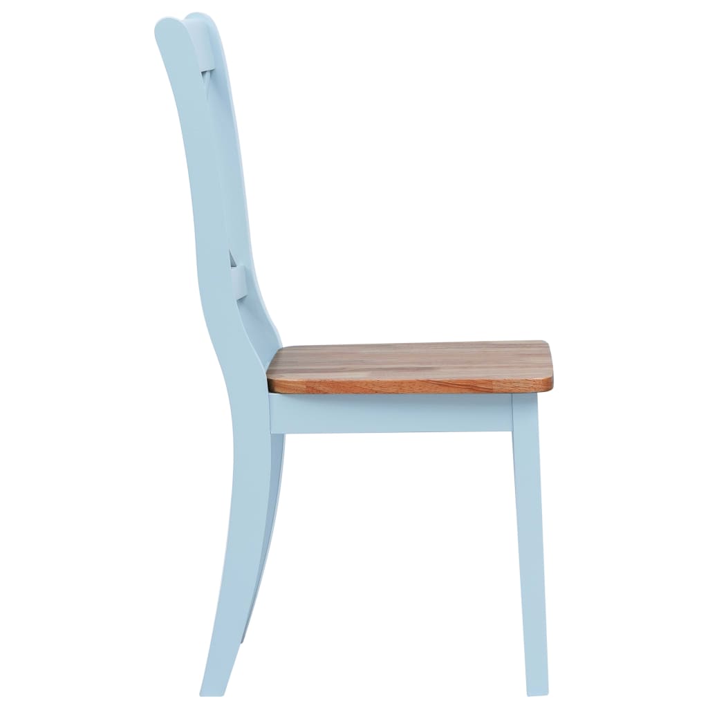 Dining Chairs 4 pcs Grey and Light Wood Solid Rubber Wood