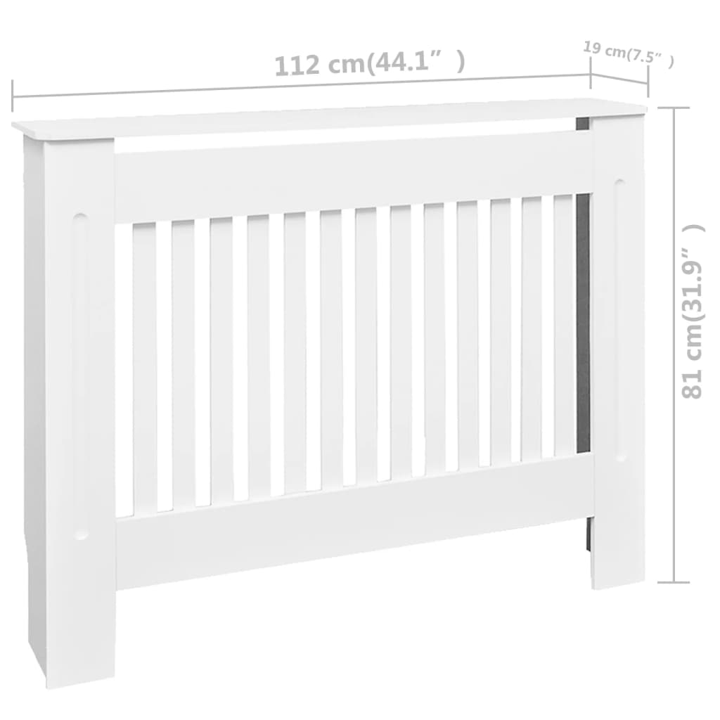 Radiator Covers 2 pcs White MDF 112 cm