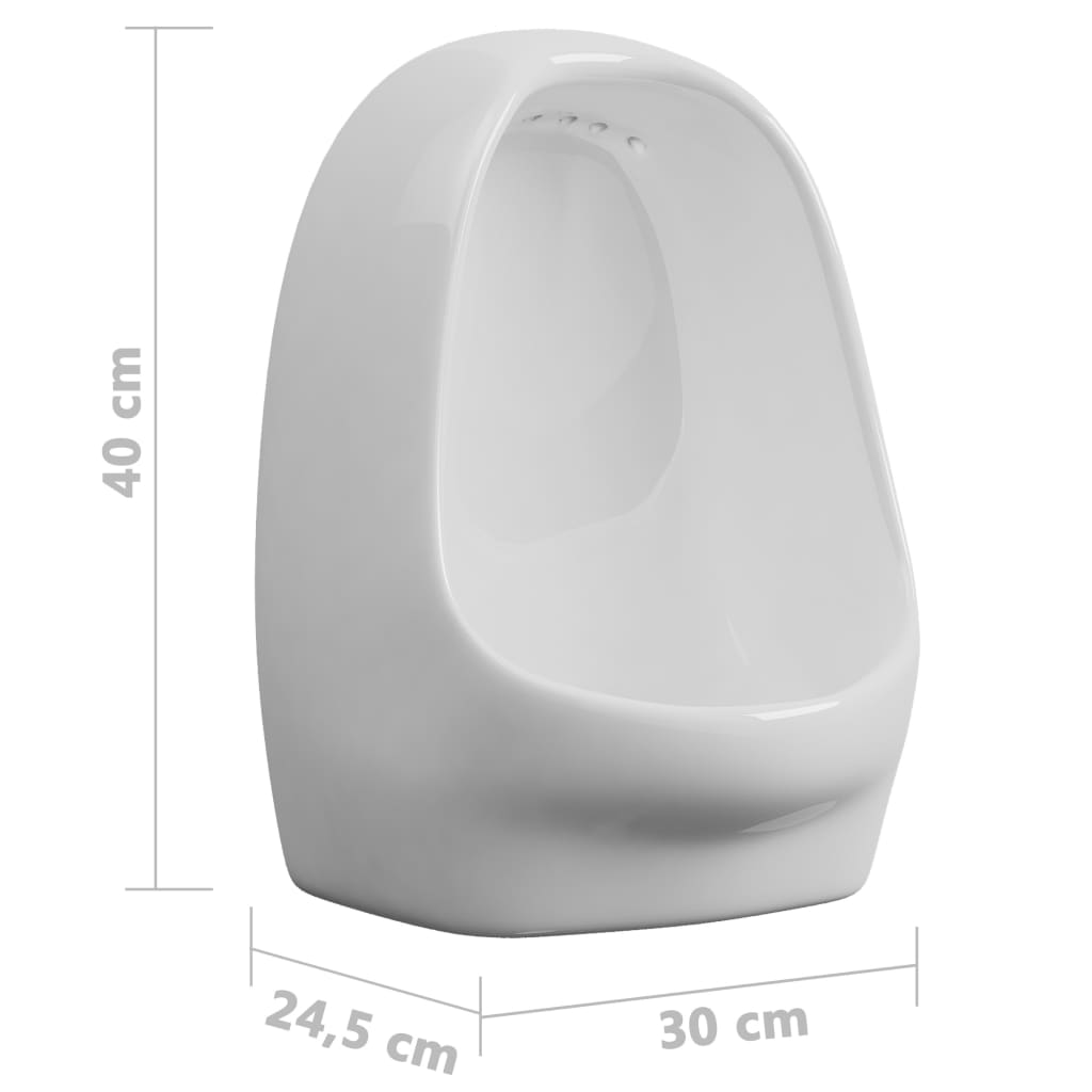 Wall Hung Urinal with Flush Valve Ceramic White