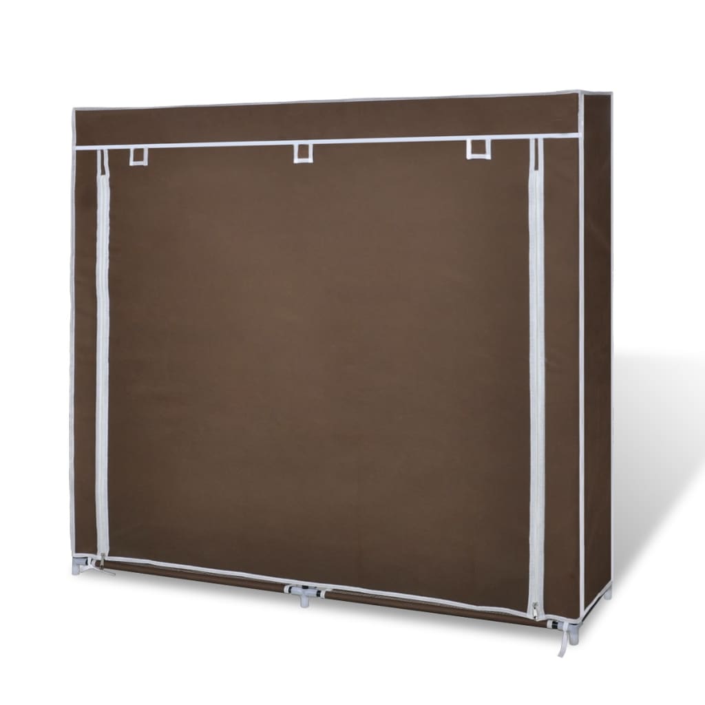 Fabric Shoe Cabinet with Cover 115 x 28 x 110 cm Brown