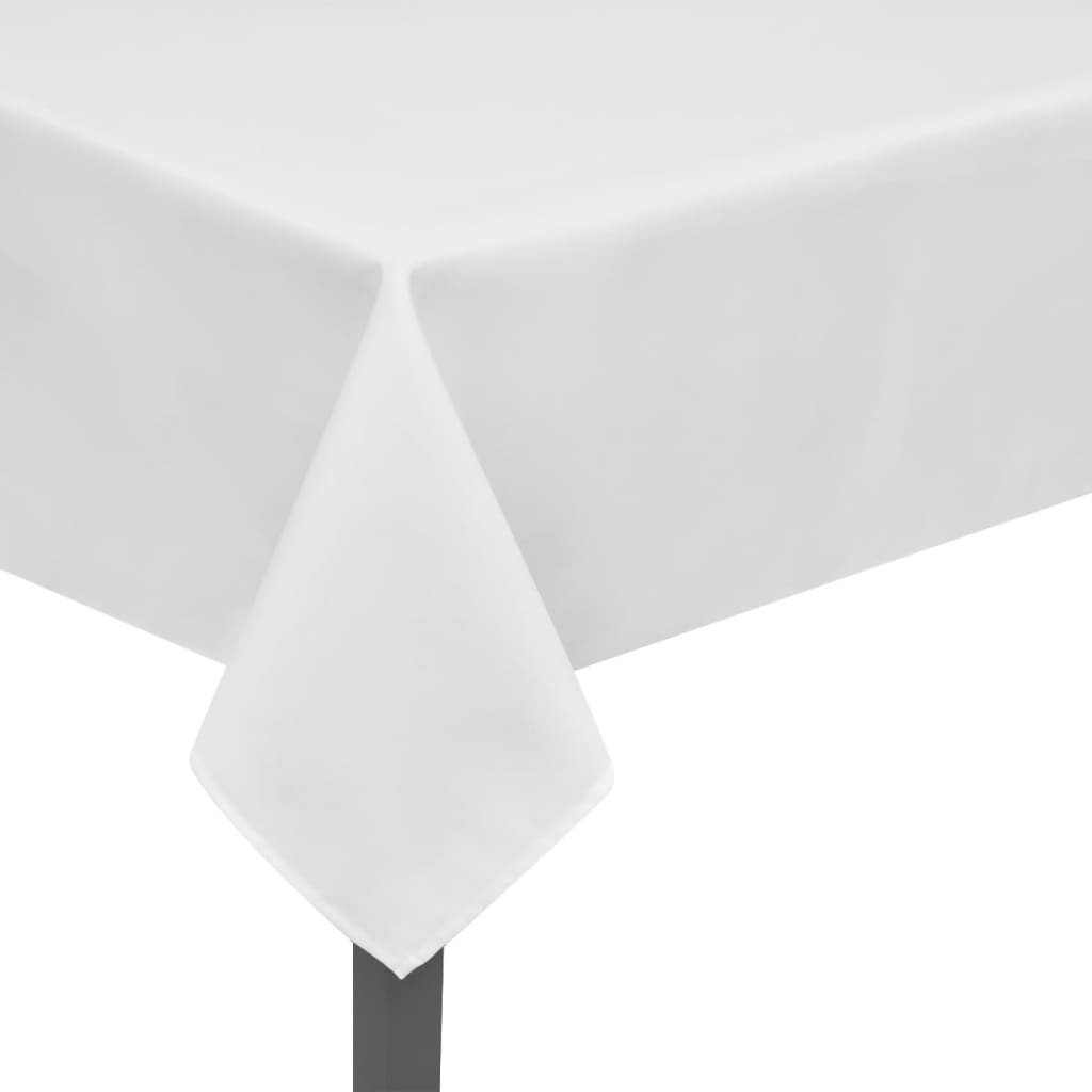 5 Tablecloths White 130 x 130 cm