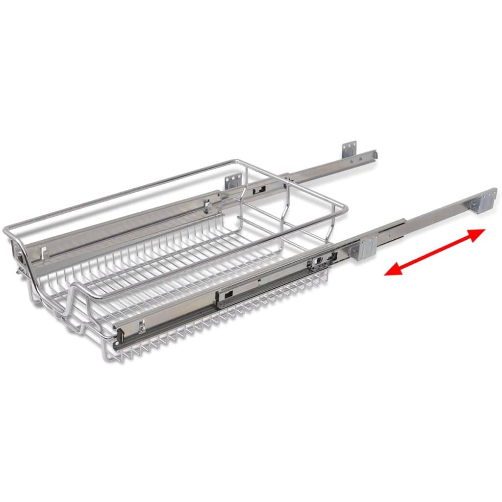 Pull-Out Wire Baskets 2 pcs Silver 400 mm