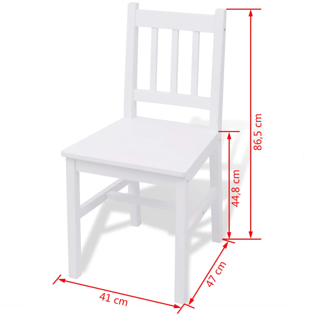 Five Piece Dining Set Pinewood White