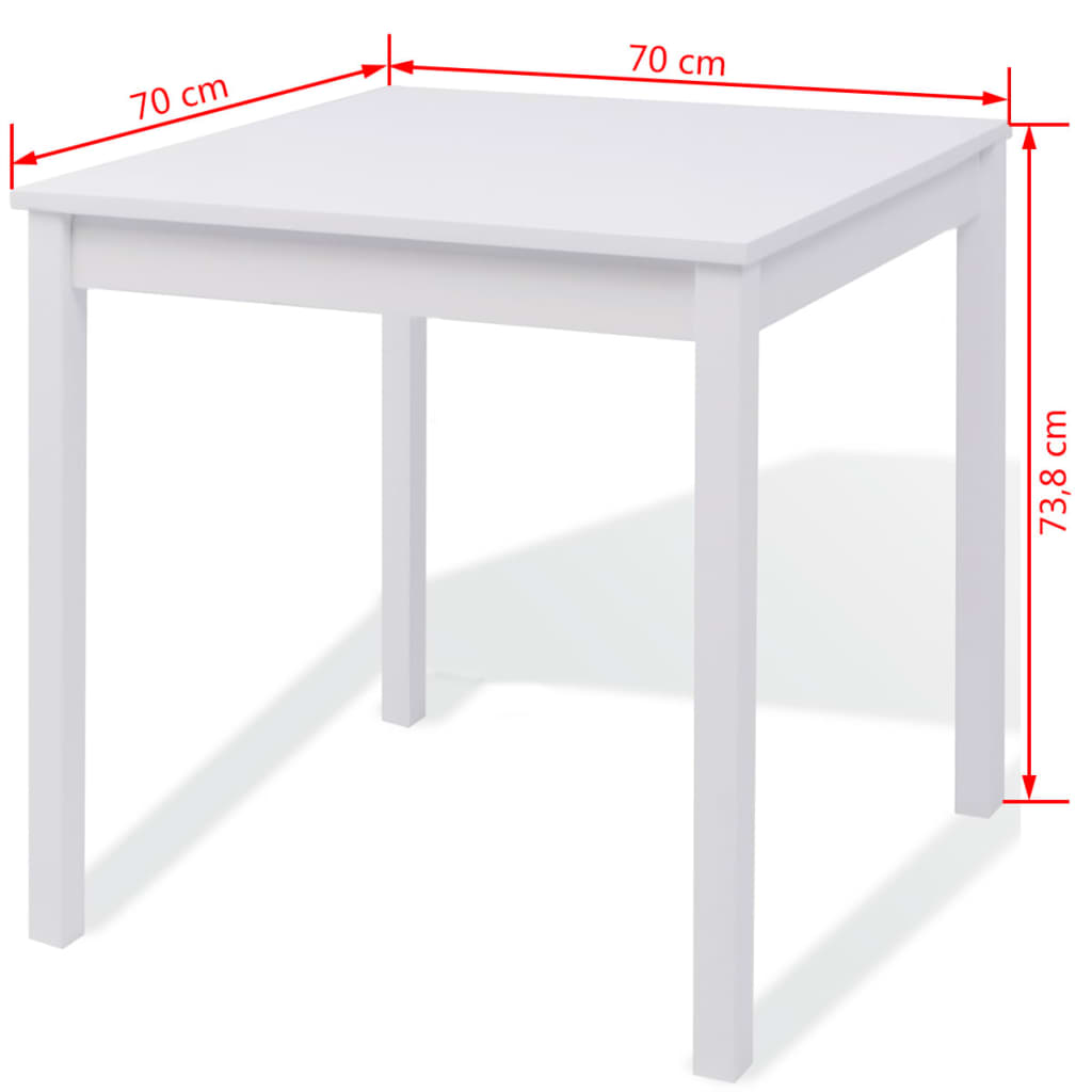 Five Piece Dining Set Pinewood White